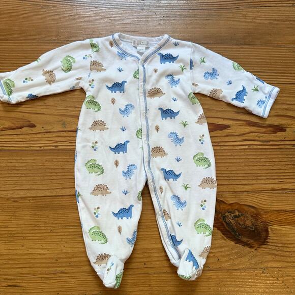 Kissy Kissy White Pajamas with Blue and Green Dinosaurs - Picture 1 of 4